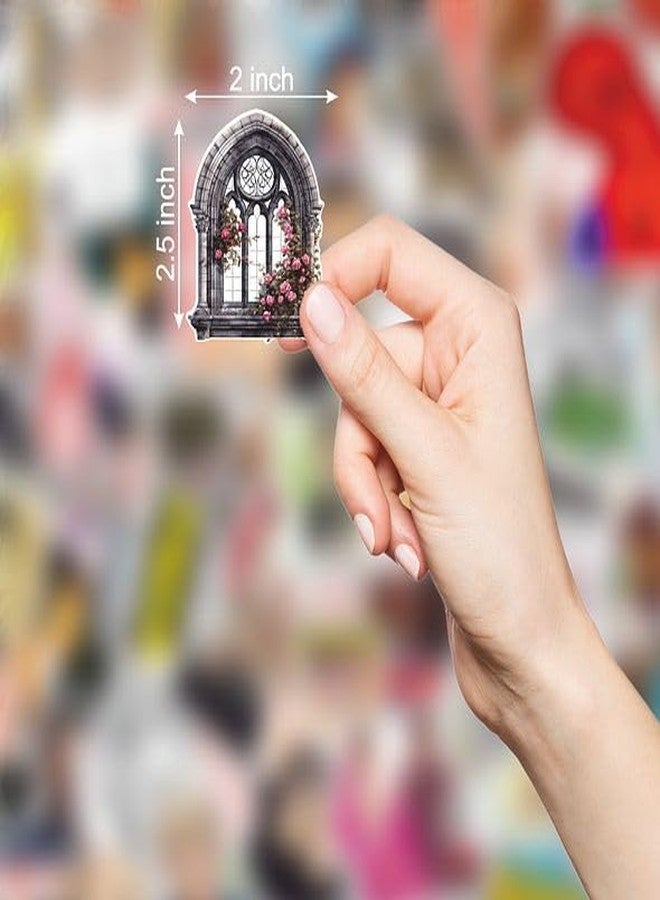 CVANU مجموعة ملصقات أبواب الحدائق العتيقة الملونة من CVANU، 41 قطعة، مثالية لدفاتر القصاصات وزجاجات المياه والكتيبات (2.5 بوصة × 2 بوصة)، متعددة الألوان - Image 2